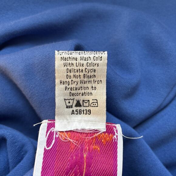 Quacker Factory Snowflake Embellished Sweatshirt Women's Medium Blue Full Zip - Picture 12 of 12